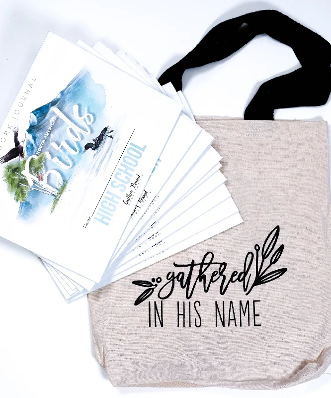 Gathered In His Name Canvas Tote with Button