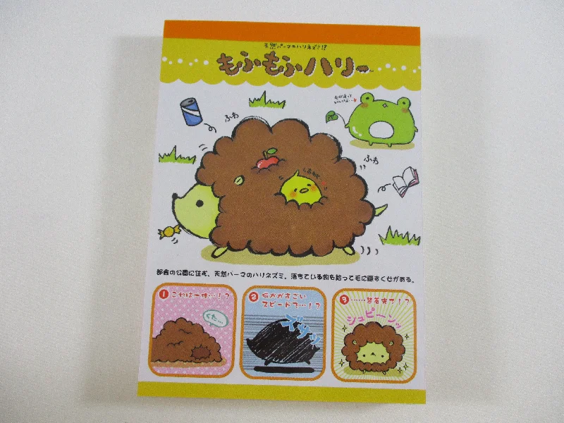 Cute Kawaii HTF Vintage Rare Collectible Kamio Hedgehog 4 x 6 Inch Notepad / Memo Pad - Stationery Designer Paper Collection