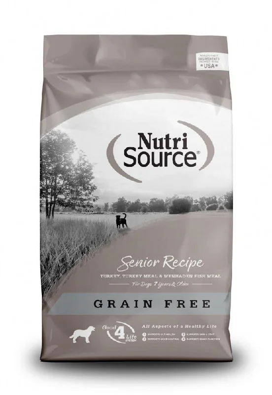 NutriSource® Grain Free Senior Turkey, Whitefish, and Menhaded Fish Meal Recipe Dog Food