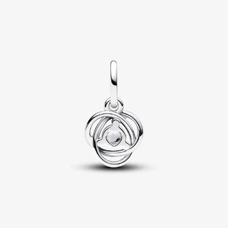 PANDORA : April Clear Eternity Circle Dangle Charm - Sterling Silver