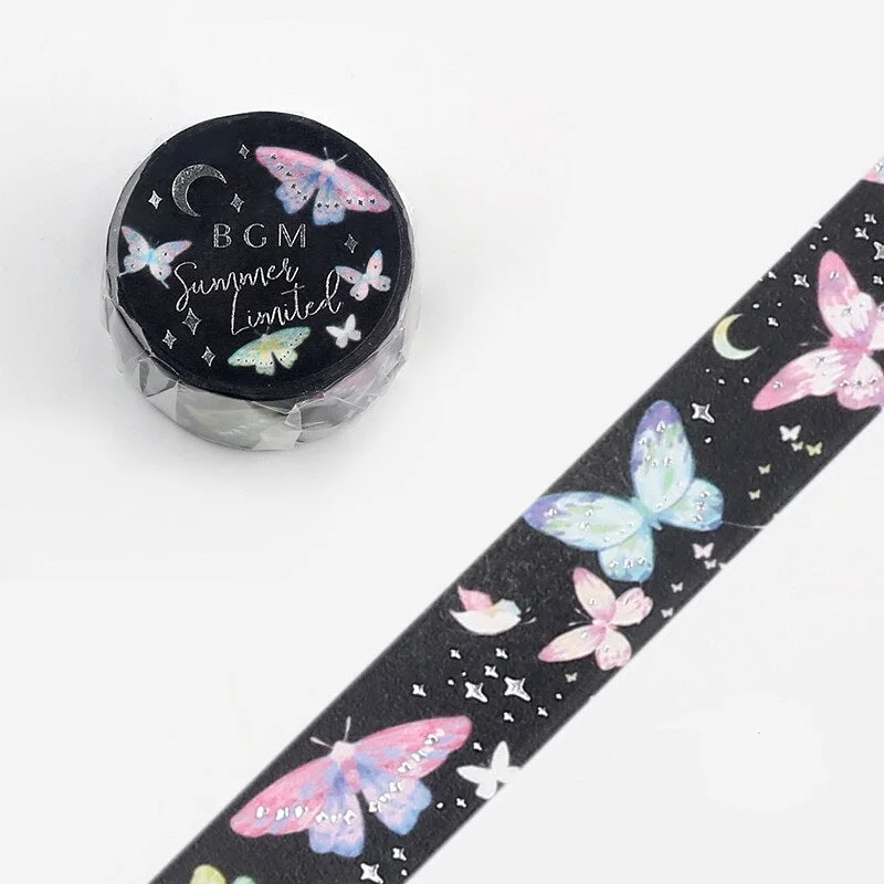 Cute Kawaii BGM Washi / Masking Deco Tape - Beautiful Butterfly - for Scrapbooking Journal Planner Craft