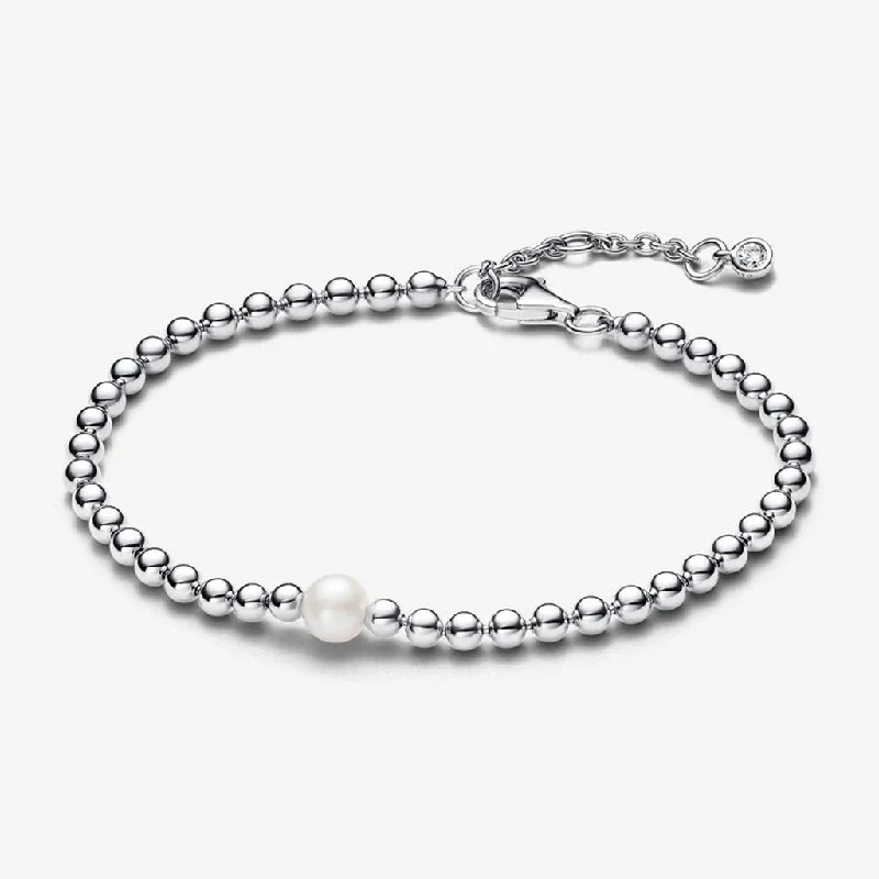 PANDORA : Treated Freshwater Cultured Pearl & Beads Bracelet - Sterling Silver