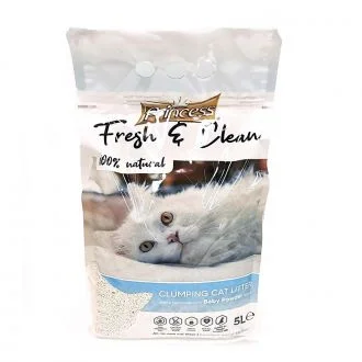 Princess Litter Fresh and Clean Clumping Litter, Baby Powder