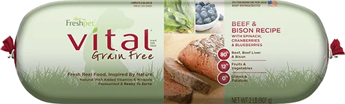 Vital® Grain Free Beef & Bison Dog Food Recipe With Spinach, Cranberries & Blueberries