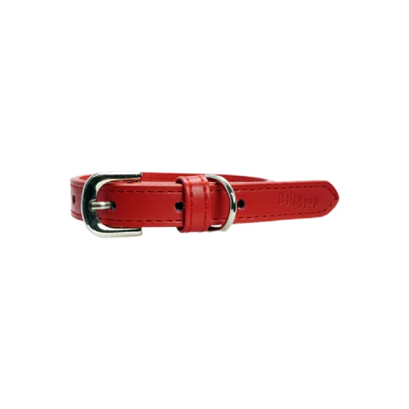 Dan & Sam – Dog Collar – Red Vegan Leather