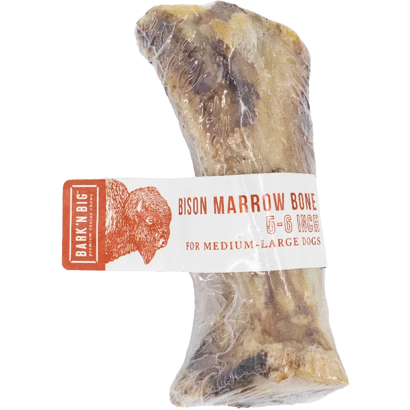 BarkNBig USA Bison Marrow Bone Dog Treat, 5-7"