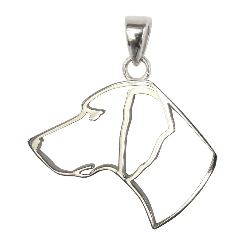 German Shorthaired Pointer in Sterling Silver Silhoutte Head Pendant