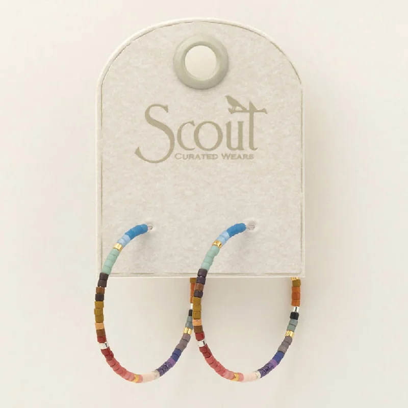 Scout Curated Wears : Chromacolor Miyuki Small Hoop - Dark Multi/Silver