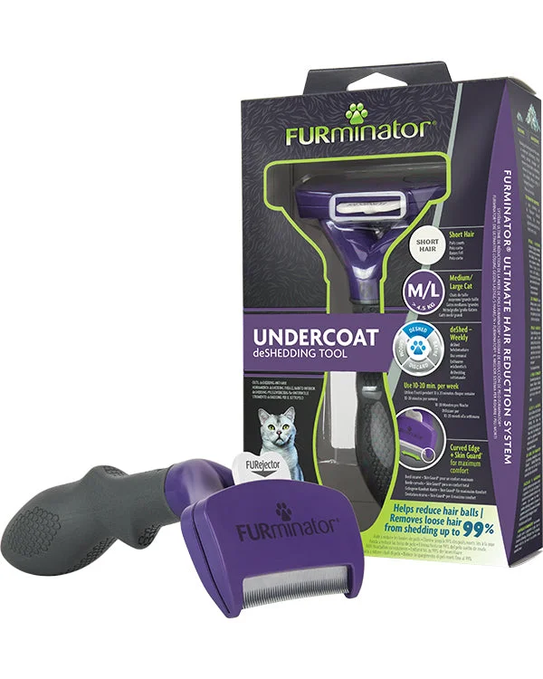 Furminator DeShedding Tool for Short Haired Medium or Large Cats