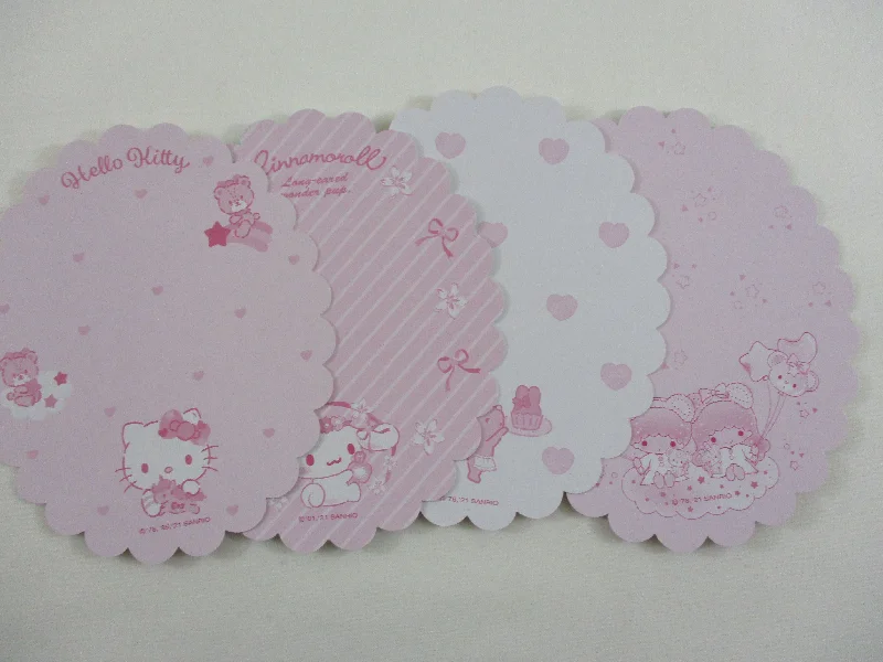 Set of 4 Sanrio Cinnamoroll Hello Kitty My Melody Little Twin Stars Note Cards