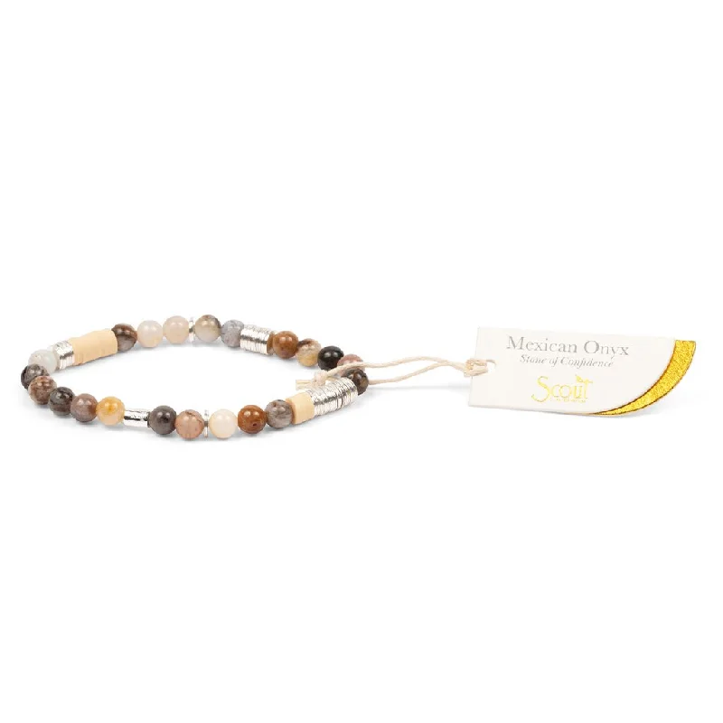 Scout Curated Wears : Intermix Stone Stacking Bracelet -Mexican Onyx  Stone of Confidence