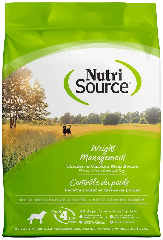 NutriSource Weight Management Chicken Dry Dog Food 12lb