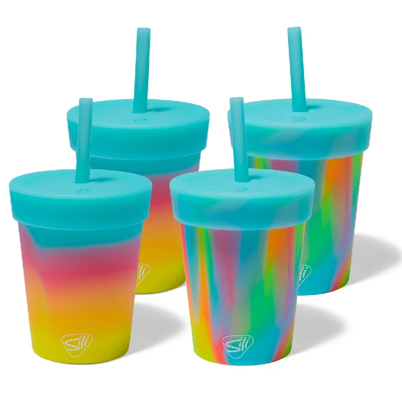 Sale Silipint Silicone 8 oz Kids Straw Tumbler (4 Pack)