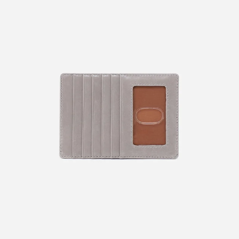 Hobo : Euro Slide Card Case in Polished Leather - Light Grey