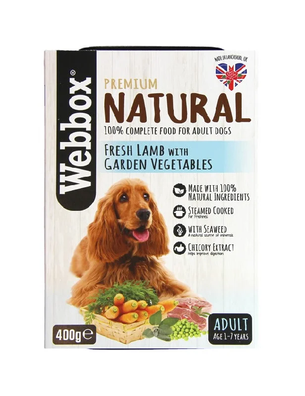 Webbox Natural Adult Lamb with Vegetables Dog Tray, 400g