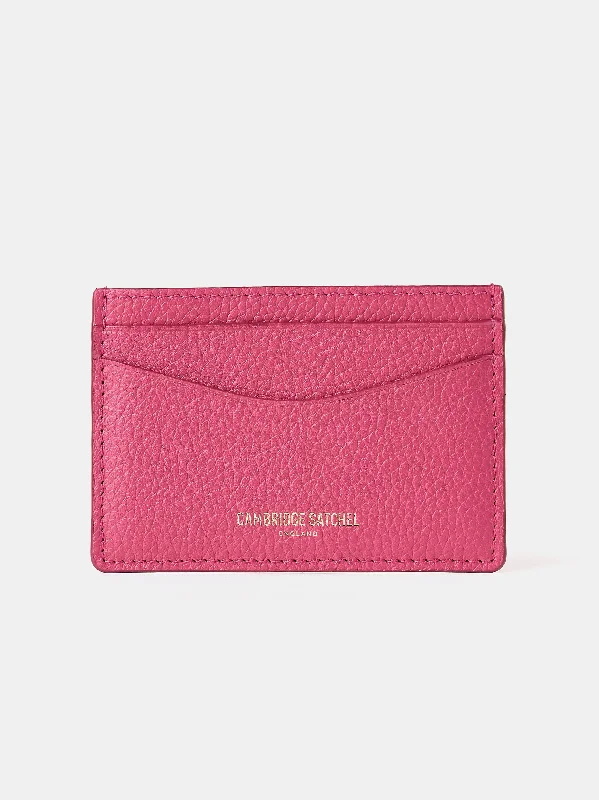 The Card Case - Fuchsia Pink Madras Grain