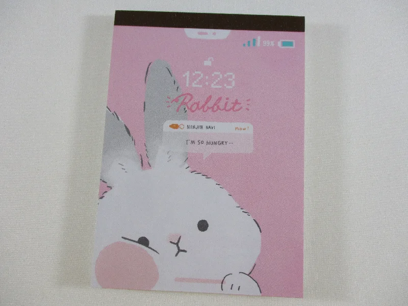 Cute Kawaii Q-Lia Rabbit 4 x 6 Inch Notepad / Memo Pad - B - Stationery Designer Paper Collection