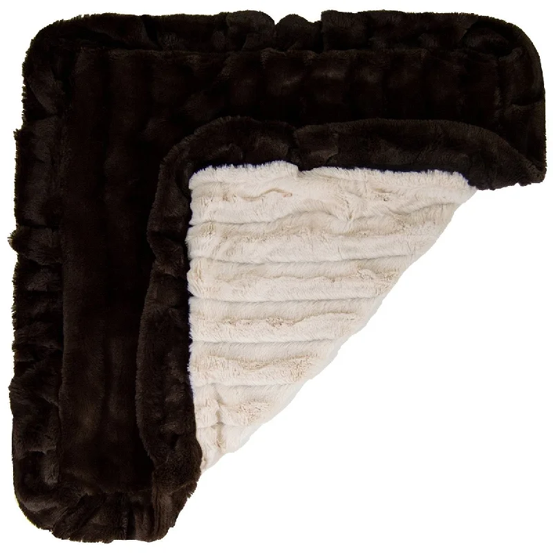 Faux Fur Dog Blanket Godiva Brown/Natural Beauty