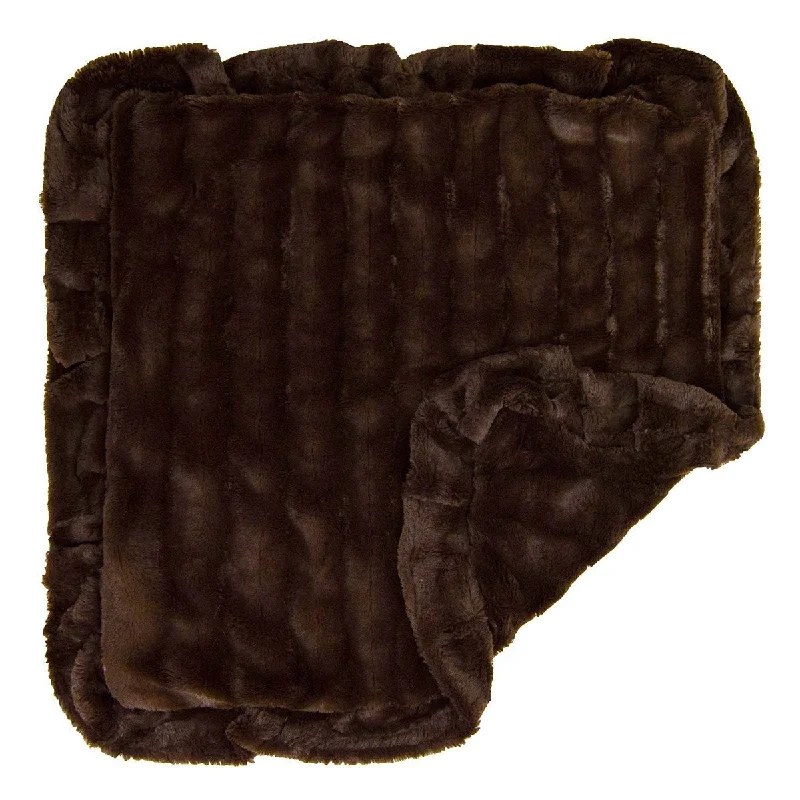 Faux Fur Dog Blanket Godiva Brown