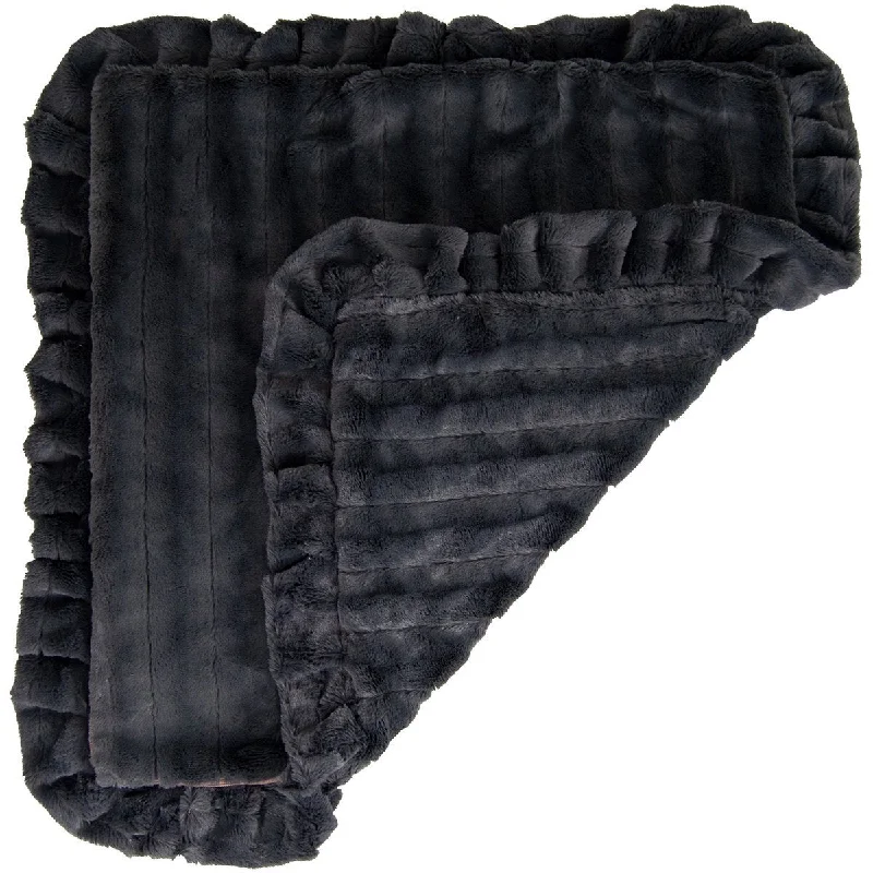 Faux Fur Dog Blanket Gravel Stone