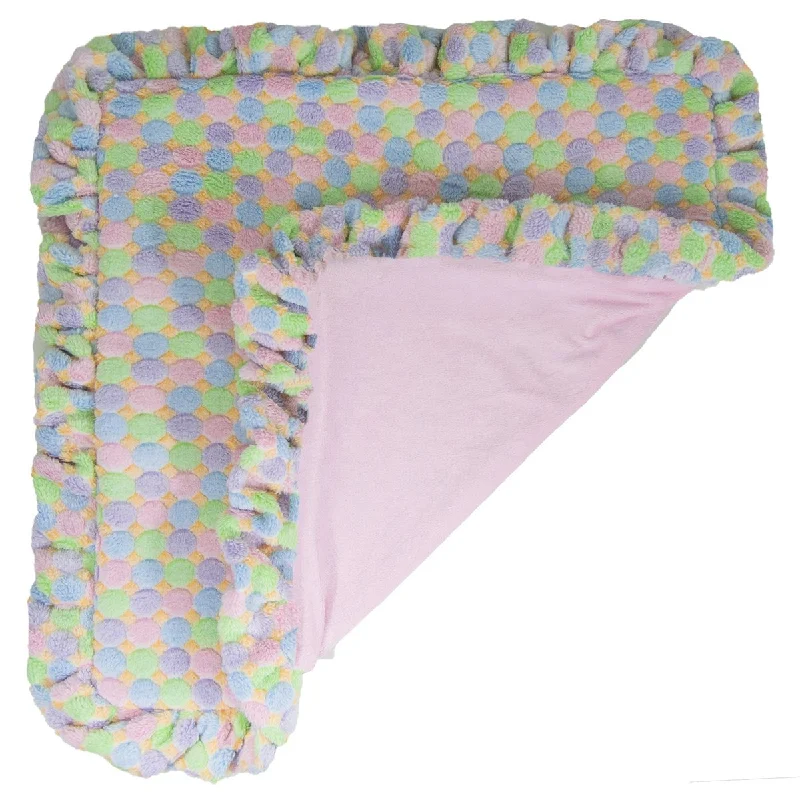 Faux Fur Dog Blanket Ice Cream/Pink Lotus