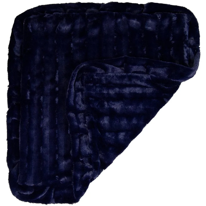 Faux Fur Dog Blanket Midnight Blue