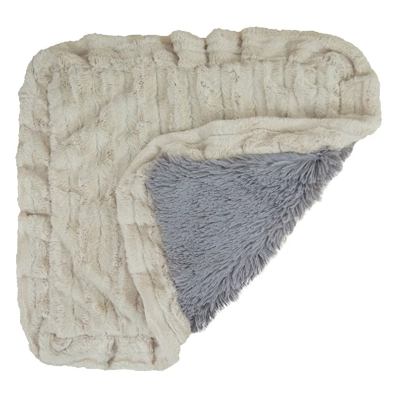 Faux Fur Dog Blanket Natural Beauty/Siberian Grey