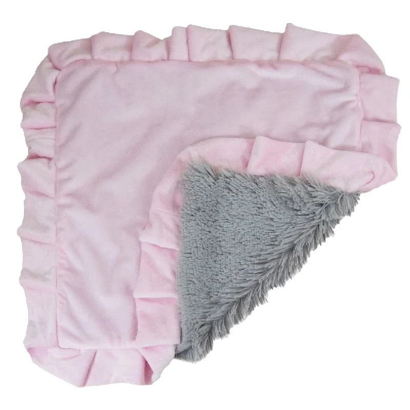 Faux Fur Dog Blanket Pink Lotus/Siberian Grey