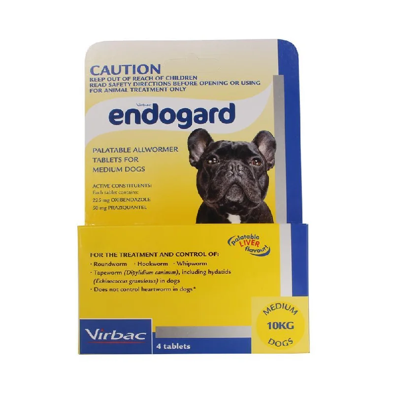 Virbac Endogard Intestinal Dog Worming Tablets 10kg Pack 4